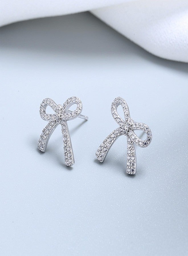 JAVARNV Bow Necklace Earrings Set for Women Gold Jewelry Set Rhinestone Pendant Necklace Gold Earrings Christmas Gifts for Stocking Stuffers - Image 5